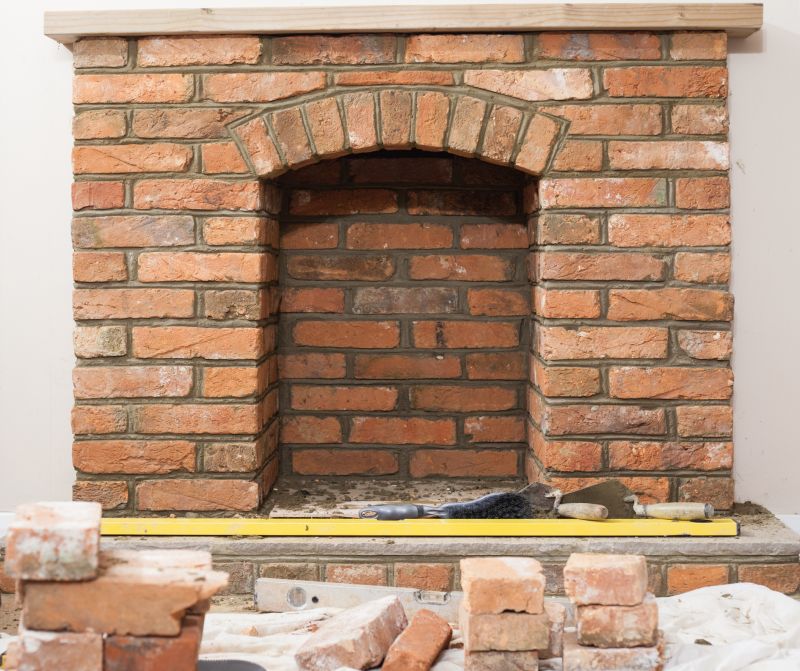 Brick Fireplace Installation detail